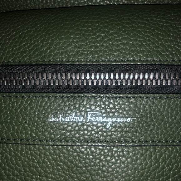 Salvatore Ferragamo Mens Green Calfskin Backpack - Picture 6 of 8